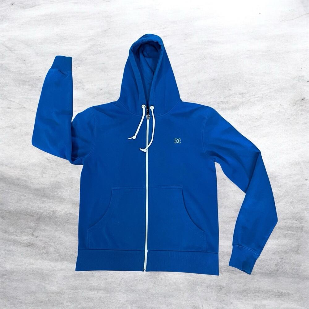 DC Shoes Men’s Size Small Full Zip Blue Hoodie Jacket Skate Grunge